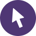 A white cursor arrow on a purple background.